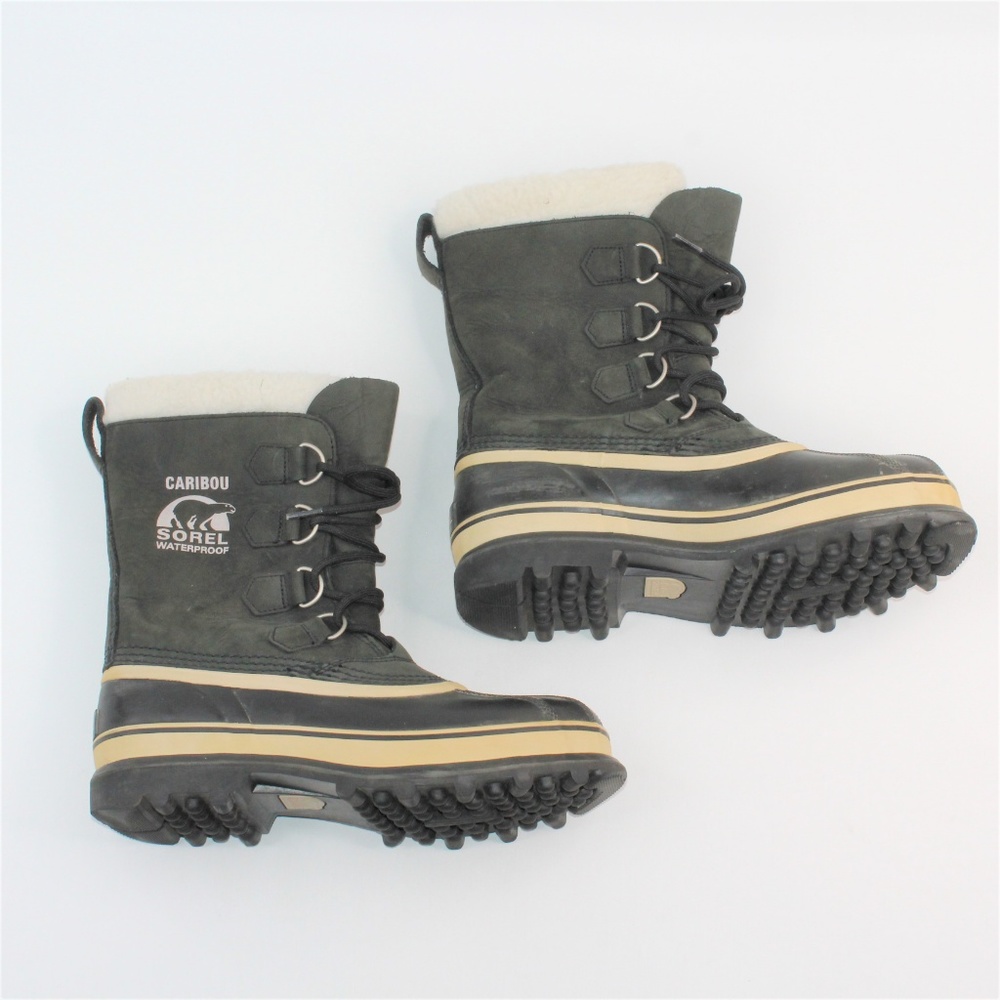 Sorel Gray Suede Waterproof Caribou Snow Duck Boot #136 - Picture 5 of 8